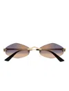 Cartier Panthère Geometric-frame Sunglasses In Brown