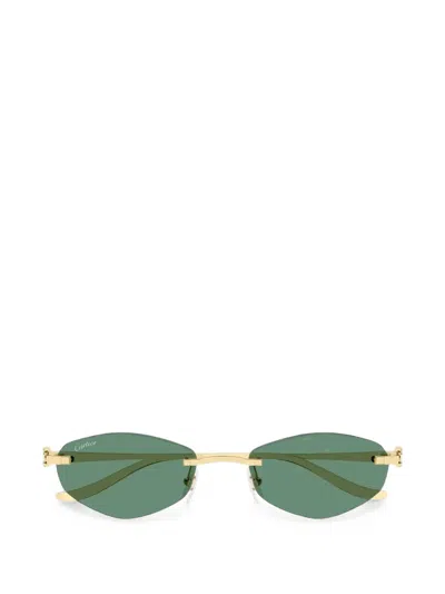 Cartier Panthère Geometric-frame Sunglasses In Green