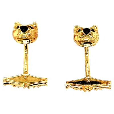 Pre-owned Cartier Panthére Gold Cufflinks In Multi
