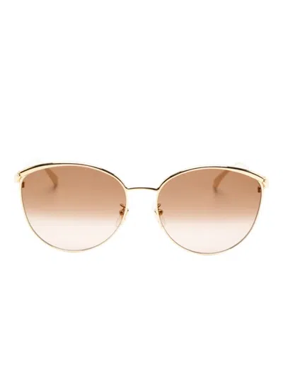 Cartier Panthère Oval-frame Sunglasses In Gold