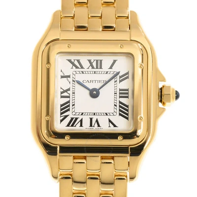Cartier Panthere Small Quartz Silver Dial Ladies Watch Wgpn0038 In Gold