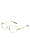 Cartier 55mm Rectangular Optical Glasses In Gold