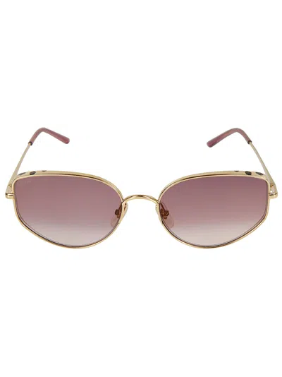 Cartier Panthere Sunglasses In 003 Gold Gold Red