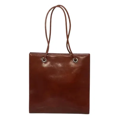 Pre-owned Cartier Panthère Tote Bag Patent Leather Brown Leather Bag ()