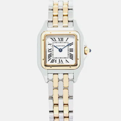 Pre-owned Cartier Panthere W2pn0006 Quartz White 18k Yellow Gold Women's Wristwatch 22 Mm