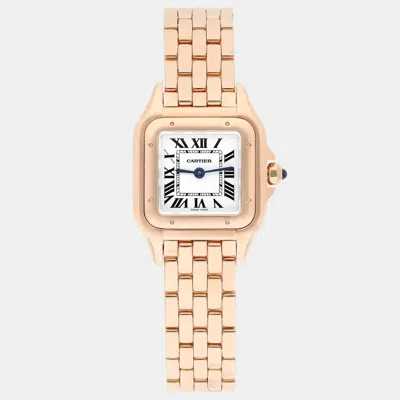 Pre-owned Cartier Panthere Wgpn0006 Quartz Silver 18k Rose Gold Women's Wristwatch 23mm
