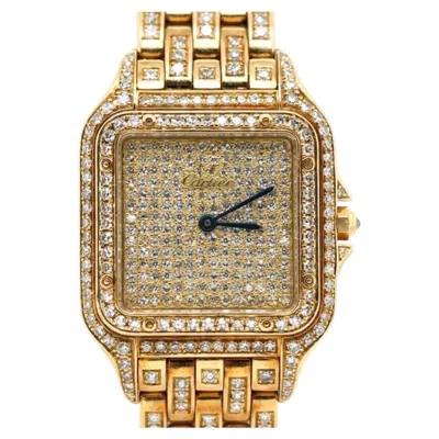 Pre-owned Cartier Panth�re Diamond Pav� Dial 18k Yellow Gold Luxury Ladies Watch