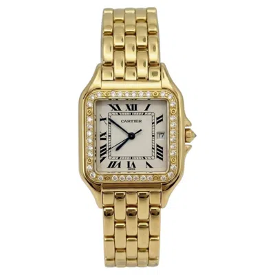 Pre-owned Cartier Panth�re Large Factory Diamond Bezel 18k Yellow Gold Watch