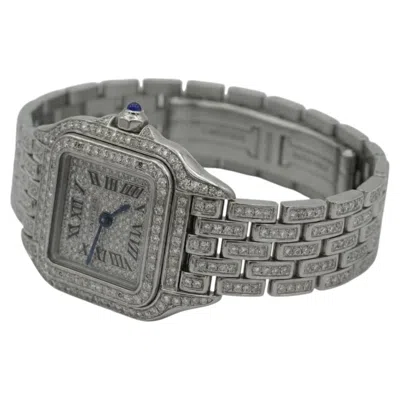 Pre-owned Cartier Panth�re Mini Diamond Set Stainless Steel Watch In Multiple
