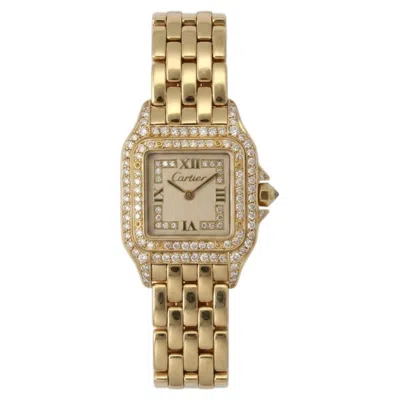 Pre-owned Cartier Panth�re Small Model 18k Yellow Gold Diamond Bezel Wrist Watch