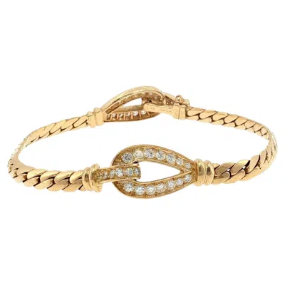 Pre-owned Cartier Paris 18k Bracelet Diamonds Vintage Yellow Gold