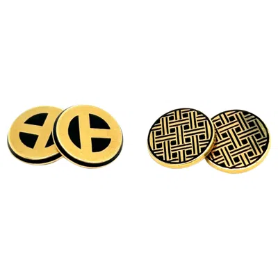 Pre-owned Cartier Paris Black Enamel Cufflinks