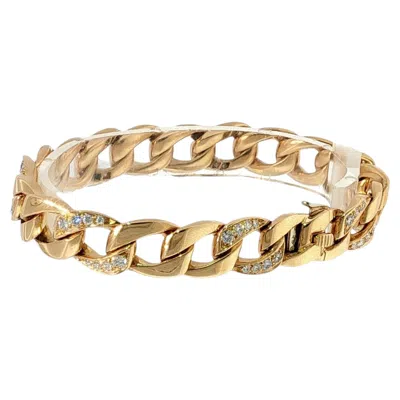 Pre-owned Cartier Paris Diamond Link Bracelet Georges L'enfant 18k Yellow Gold 1970s