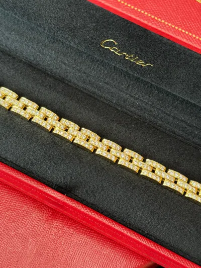 Pre-owned Cartier Paris Diamond Panthere Bracelet In Multi