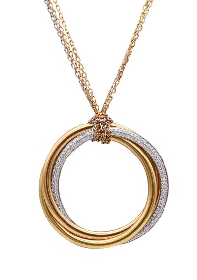 Pre-owned Cartier Paris Extra Large Trinity Roller Necklace In 18kt Gold With Vvs Diamonds In Multi