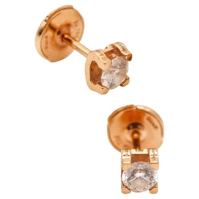 Pre-owned Cartier Paris Gia Certified Studs Earrings 18kt Gold With 0.50 Cts E Vs 1 In Box In Multi
