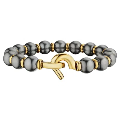 Pre-owned Cartier Paris Gold Hematite Beaded Vintage Bangle Bracelet In Multi