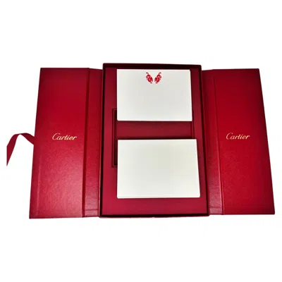 Pre-owned Cartier Paris Luxury Stationery Set, Red Dragons Design, France, 1990s