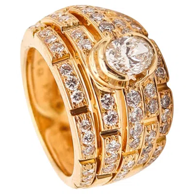 Pre-owned Cartier Paris Maillon Panthère Cocktail Ring In 18kts Gold With 2.65 Cwt Diamond In Multi