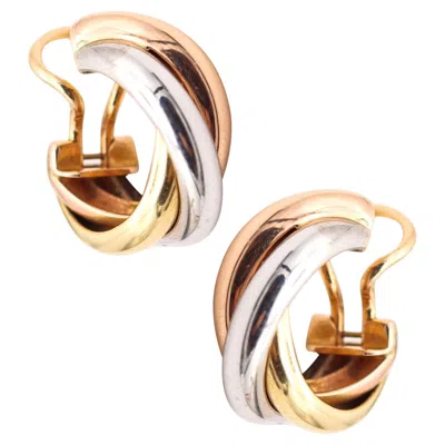 Pre-owned Cartier Paris Medium Trinity Clips-on Earrings In Three Colors 18kt Gold In Multi