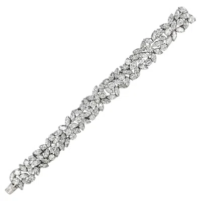 Pre-owned Cartier Paris Platinum, Marquise And Round Diamond Bracelet In Multi