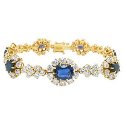 Pre-owned Cartier Paris Sapphire And Diamond Bracelet In Blue