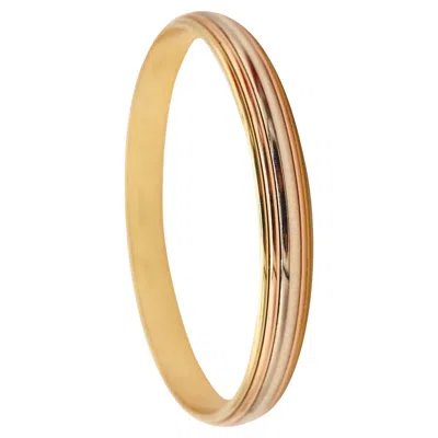 Pre-owned Cartier Paris Trinity Cinétique Bangle Bracelet In Three Colors Of 18kt Gold In Multi