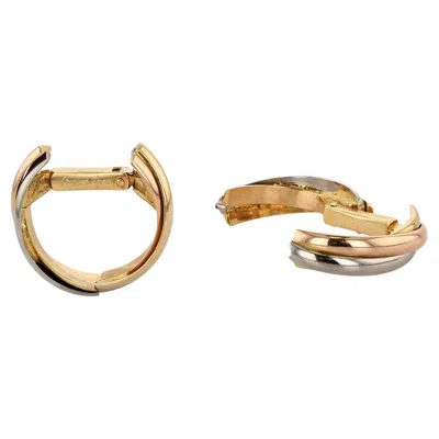 Pre-owned Cartier Paris Trinity Cufflinks In Gold, Rose Gold, And White Gold