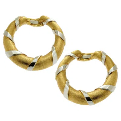 Pre-owned Cartier Paris Vintage 18k Yellow & Yellow Gold Hoop Earrings
