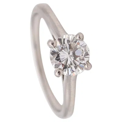 Pre-owned Cartier Paris Vintage Solitaire Ring In Platinum With 1.01 Carats Vvs Diamond In Multiple