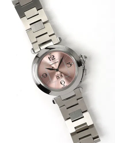 Cartier Pasha 35mm Big Date Ca 2005 Watch In Silver
