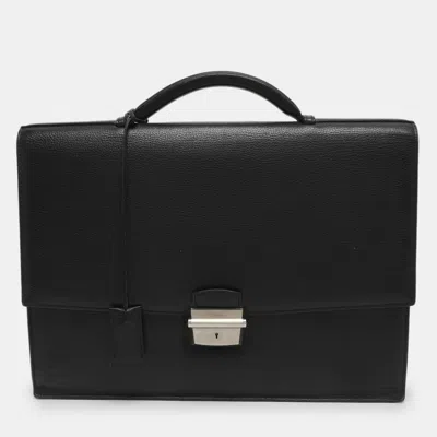 Pre-owned Cartier Pasha Black Leather Briefcase Bag