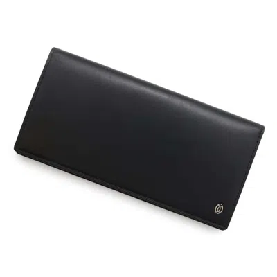 Pre-owned Cartier Pasha Black Leather Long Bill Wallet (bi-fold) ()