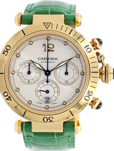 Pre-owned Cartier Pasha Chronograph 38mm Watch In White