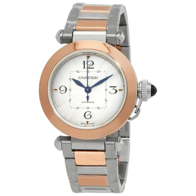 Cartier Pasha De  Automatic Silver Dial Ladies Watch W2pa0008 In Gold / Rose / Rose Gold / Silver