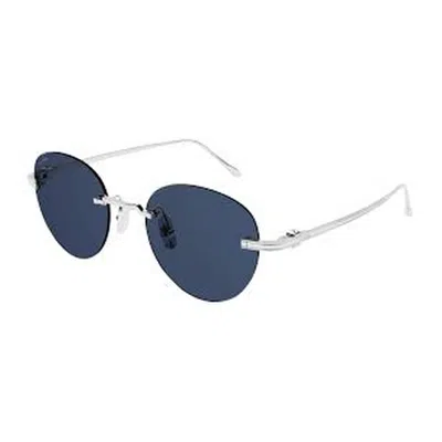 Cartier Pasha De  Blue Round Men's Titanium Sunglasses Ct0331s 001 51