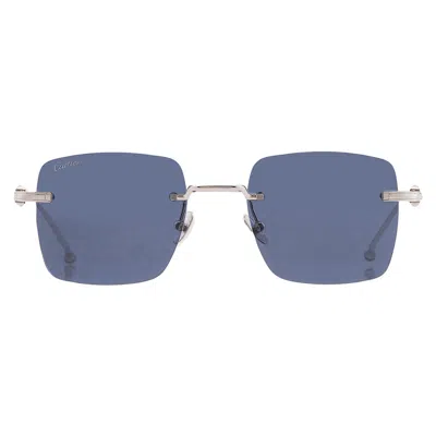 Cartier Pasha De  Blue Square Men's Titanium Sunglasses Ct0403s 001 52 In Multi