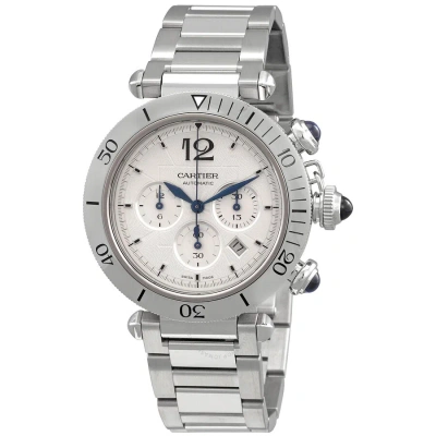 Cartier Pasha De  Chronograph Automatic Silver Dial Men's Watch Wspa0018