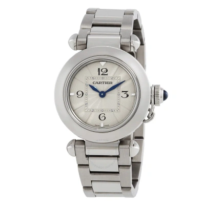 Cartier Pasha De  Quartz Silver Dial Ladies Watch Wspa0021 In Grey / Silver