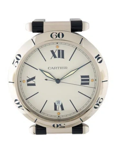 Pre-owned Cartier Pasha Desk Clock In Silver
