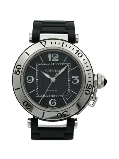 Pre-owned Cartier Pasha Seatimer 40mm Watch In Black