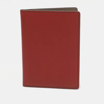 Pre-owned Cartier Passport Holder Red Leather