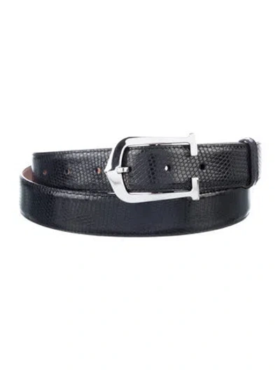 Pre-owned Cartier Patent Leather Waist Belt In Black
