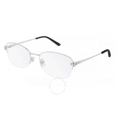 Cartier Pathere De  Demo Oval Ladies Eyeglasses Ct0235o 002 54 In Metallic