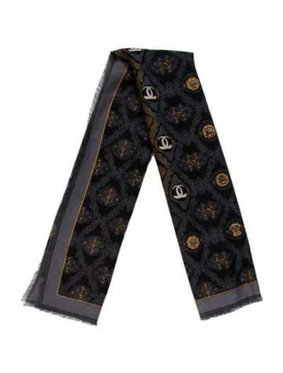 Pre-owned Cartier Patterned Scarf In Black