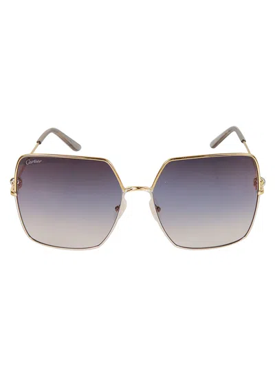 Cartier Patterned Sunglasses In Gold