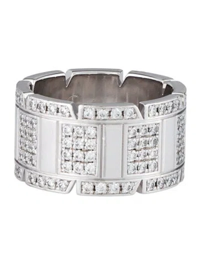 Pre-owned Cartier Paved Tank Francaise Ring In Multi