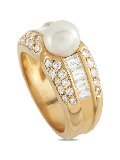 Pre-owned Cartier Pearl And Diamond Ring In Gold
