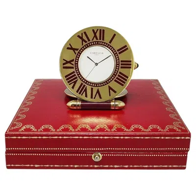 Pre-owned Cartier Pendulette Alarm Clock, Gold-plated Frame