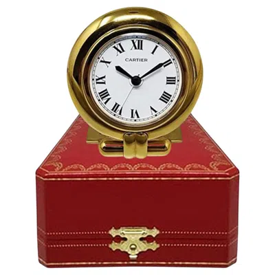 Pre-owned Cartier Pendulette Colisee Alarm Clock, Gold Plated, 1990s